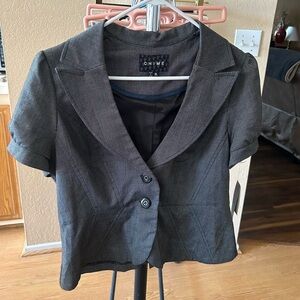 NWT Chime Women's Gray Short Sleeve Blazer